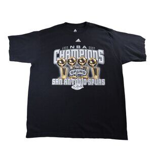 Vintage San Antonio Spurs NBA Champions 2007 Tee Mens Large Adidas Black